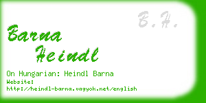 barna heindl business card
